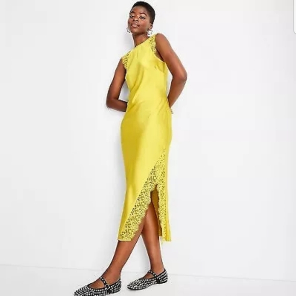 Women's Sleeveless Lace Trim Ankle Dress - Future Collective Yellow - Picture 1 of 2